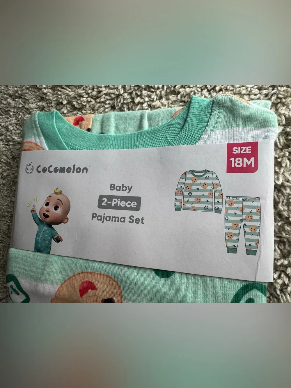 CoComelon Baby 2-Piece Pajama Set 18M NWT JJ Striped